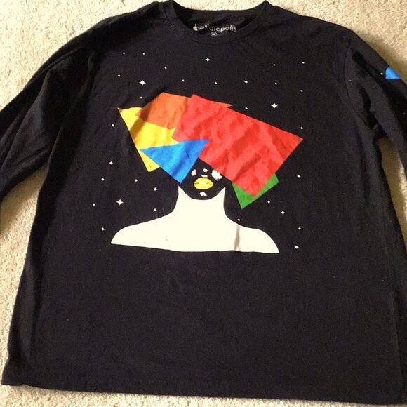Obsidiopolis Art Deco Colorful Graphic Long Sleeve Shirt - Picture 3 of 5